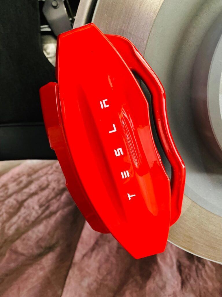 Red Painted Brake Caliper Close Up – Mobile Paint Atlanta