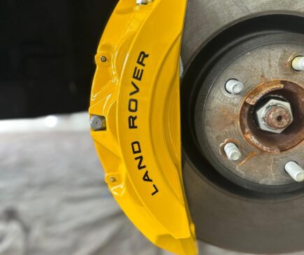 rear caliper yellow land rover logo tyrone ga rims and calipers paint