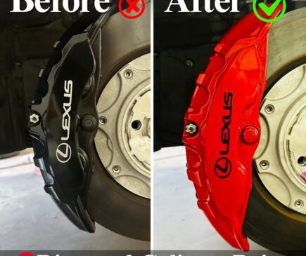 lexus-rx500h-f-red-caliper-paint-lexus-logo-before-and-after-closeup-atlanta
