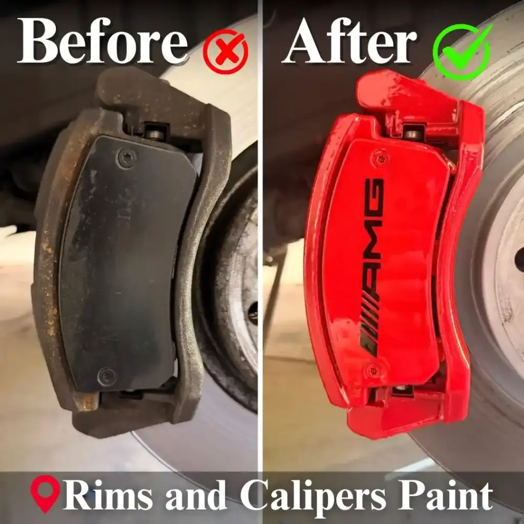 Home 120 mercedes benz g550 red brake caliper before and after painting